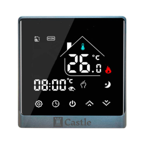 Терморегулятор для котла Castle AC8400G программыруемый (Dry Contact) Чёрной-серый