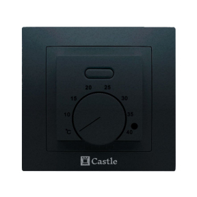 Механический терморегулятор Castle AC308, Чёрный глянец