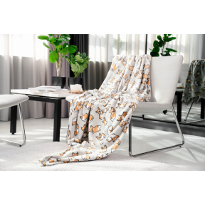 Плед Ardesto Flannel Корги ART-0109-PB 160х200 см серый