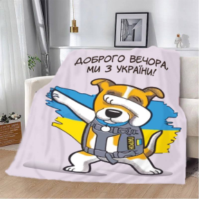 Плед патріотичний 3D "Пес Патрон Доброго вечора Мі з України" 20222398_B 12139 135х160 см Плед патріотичний 3D "Пес Патрон Доброго вечора Мі з України" 20222398_B 12139 135х160 см