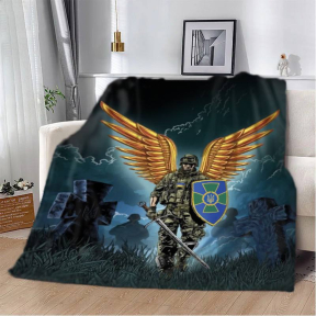 Плед 3D патріотичний Крилатий воїн ДПСУ 2784_A 12956 160х200 см